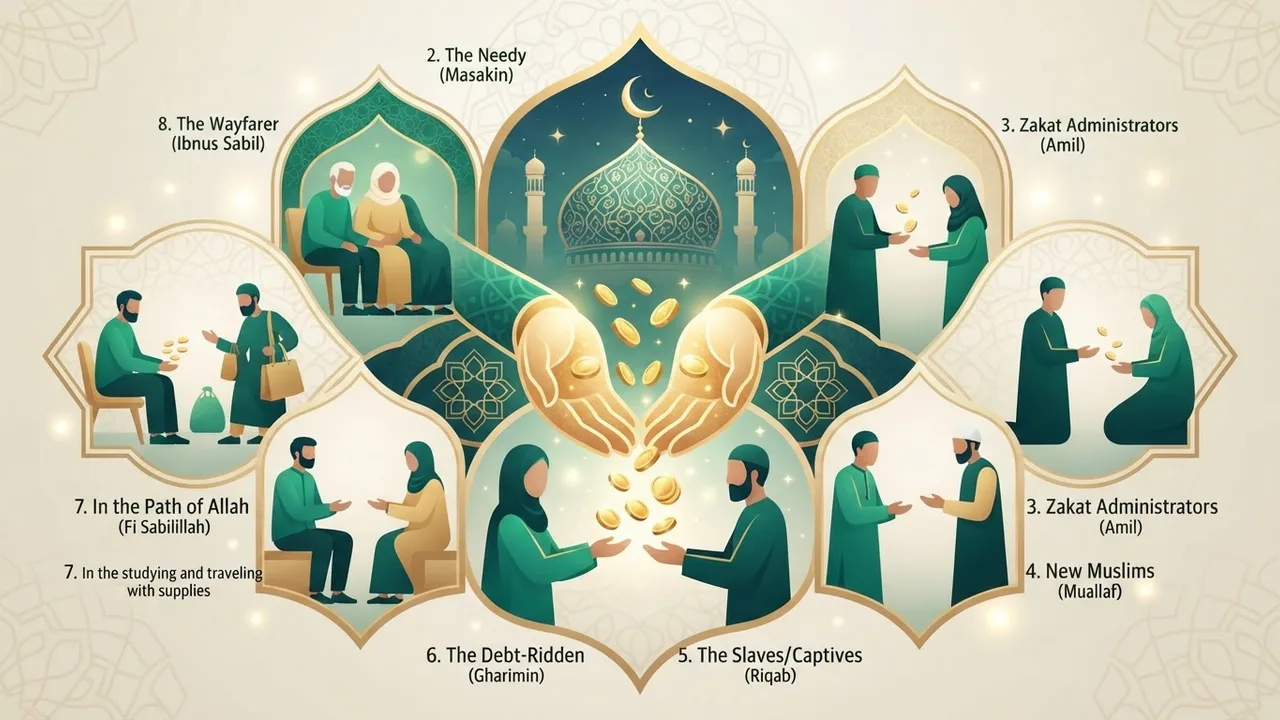 مصارف الزكاة الثمانية وتوزيعها على المستحقين