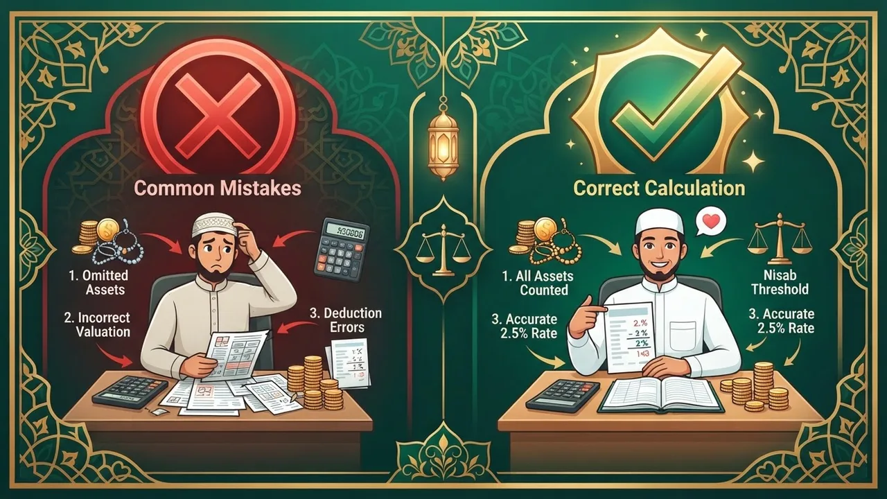 أخطاء شائعة في حساب الزكاة